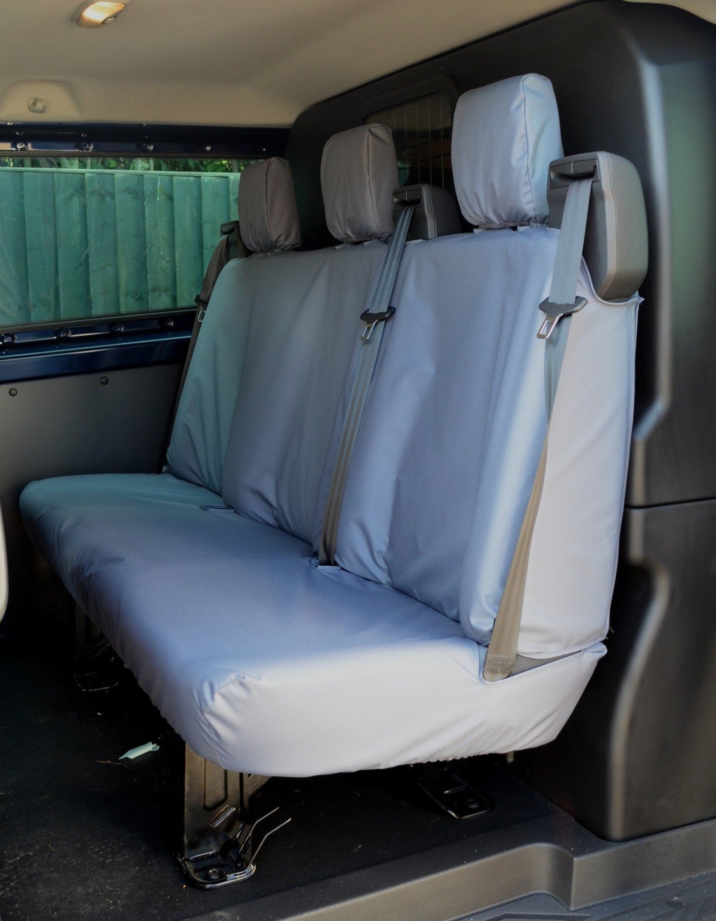 Turtle Covers Seats Tailored Seat Covers Fits Ford Transit Custom 2023+ Tailored Rear 3-Seater Bench Seat Cover Right Hand Drive Standard Grey