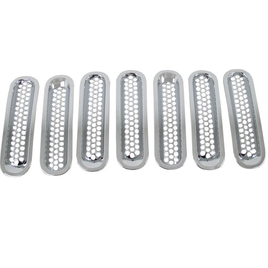 Direct4x4 Trim Accessories Chromed Front Grille Inserts Jeep Wrangler JK Unlimited 2007-2017