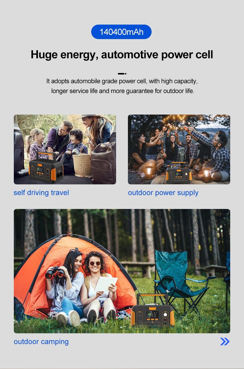 Direct4x4 Portable Power Chargers Multifunction Outdoor Portable Energy Storage Power Charging Station 220V/500W