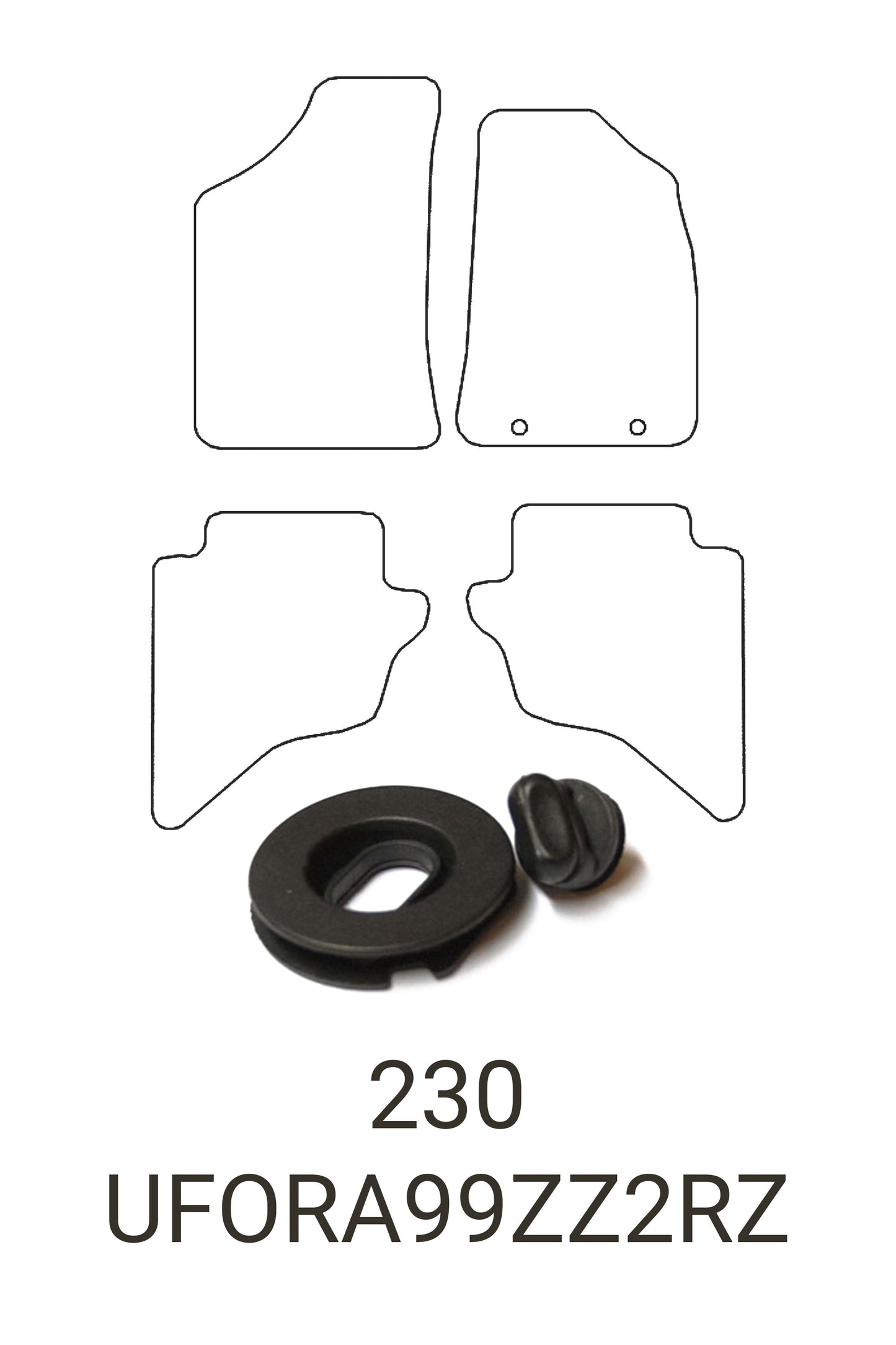 Turtle Covers Mats Tailored Rubber Mats Fits Ford Ranger 1999-2006 Tailored Front & Rear Rubber Mats