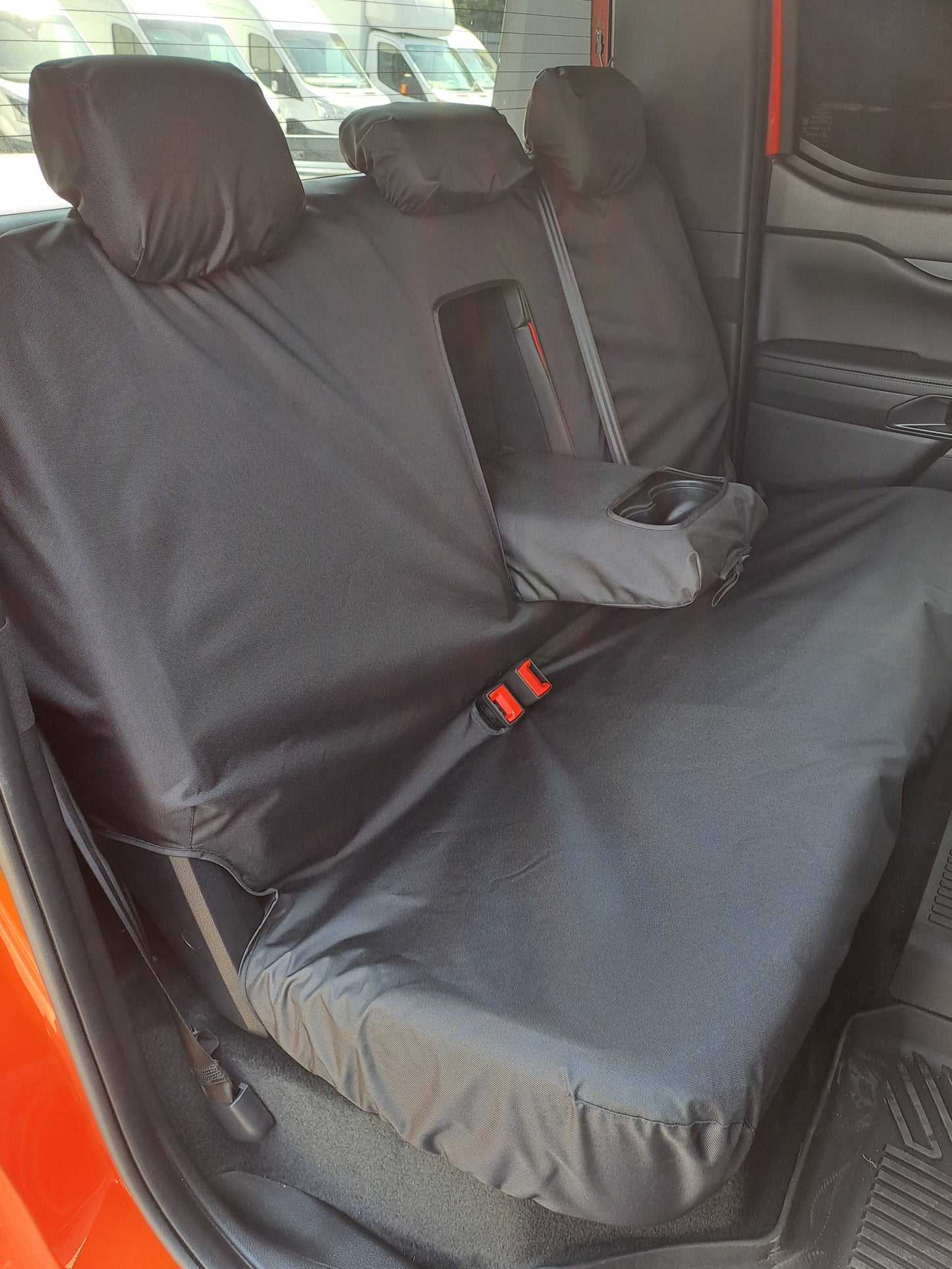 Turtle Covers Seats Tailored Seat Covers Fits Ford Ranger Raptor 2022+ Right Hand Drive Rear Black