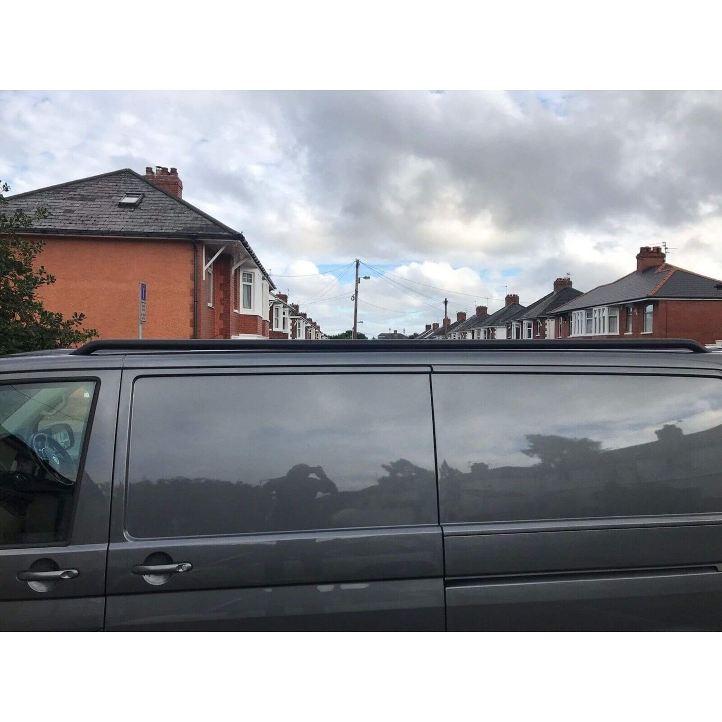 Black OE Style SUS201 Roof Rails for the Volkswagen Transporter T6 LWB -  - sold by Direct4x4