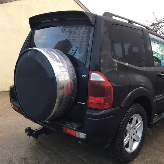 Direct4x4 Spare Wheel Covers Black & Stainless Steel Wheel Cover