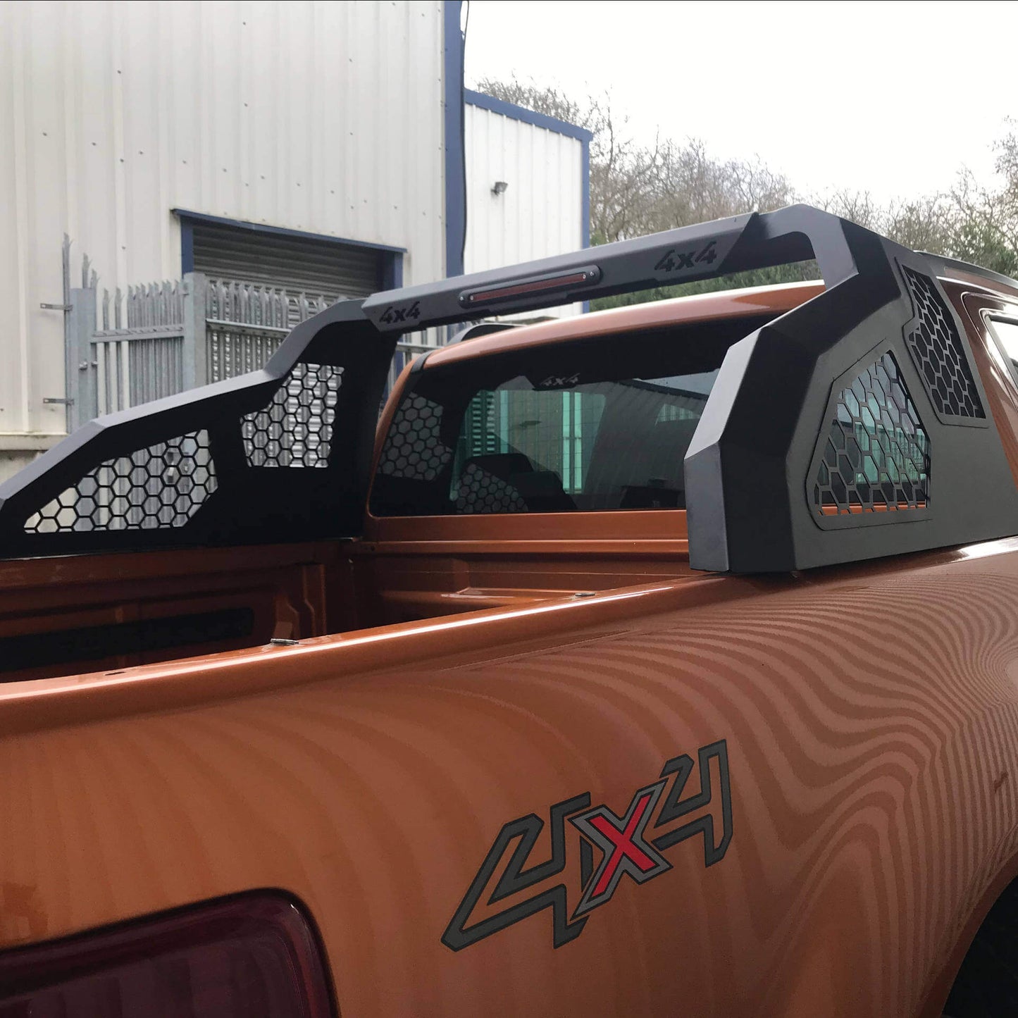 Direct4x4 Pickup Truck Roll Sports Bars Universal Black '4x4' Side Mesh Roll Sports Bar