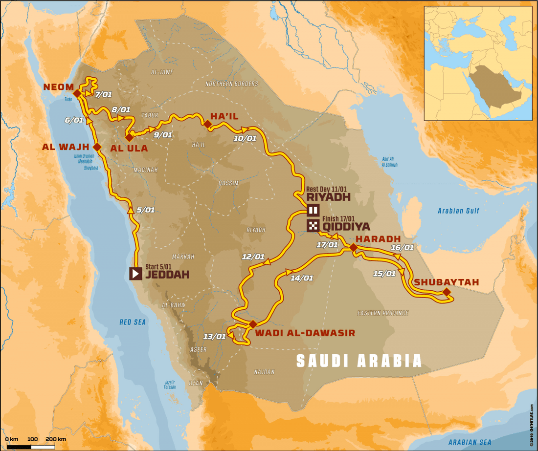 Dakar Rally 2020 Saudi Arabia course map