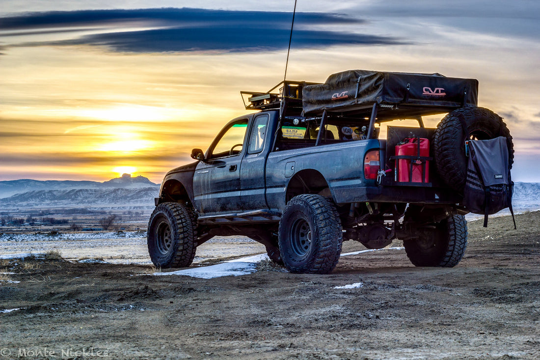 Direct4x4 pickup truck accessories with a pickup in the sunset