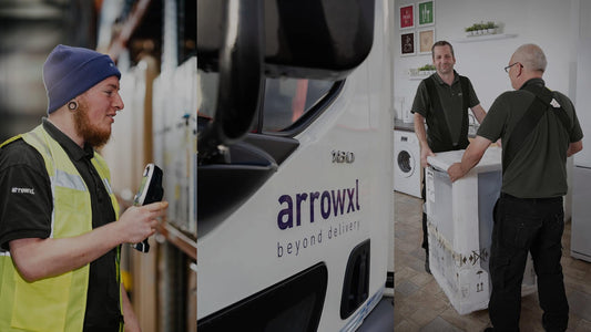 Arrow XL courier services with men delivering items
