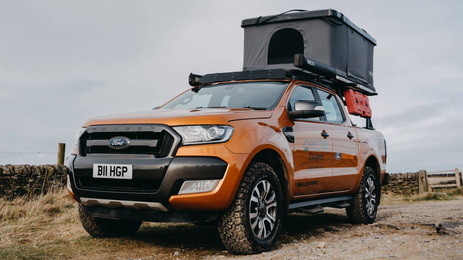 Direct4x4 overland expedition greenlaning outdoors nature offroad camping gear for 4x4s, SUVs, vans and pickuptrucks with a photo of a Ford Ranger Wildtrak in the peak district.