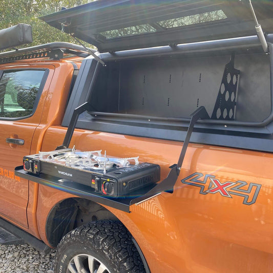 Aluminium Pickup Truck Canopy Drop Down Table + Burner for the Ford Ranger 2012-2022