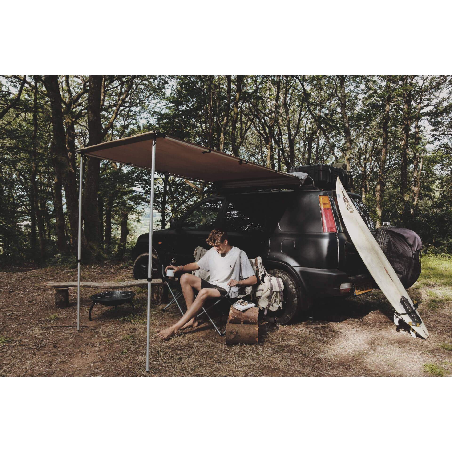 [CLEARANCE] - Expedition Pull-out 2.5mx2.5m Granite Grey Vehicle Side Awning -  - sold by Direct4x4