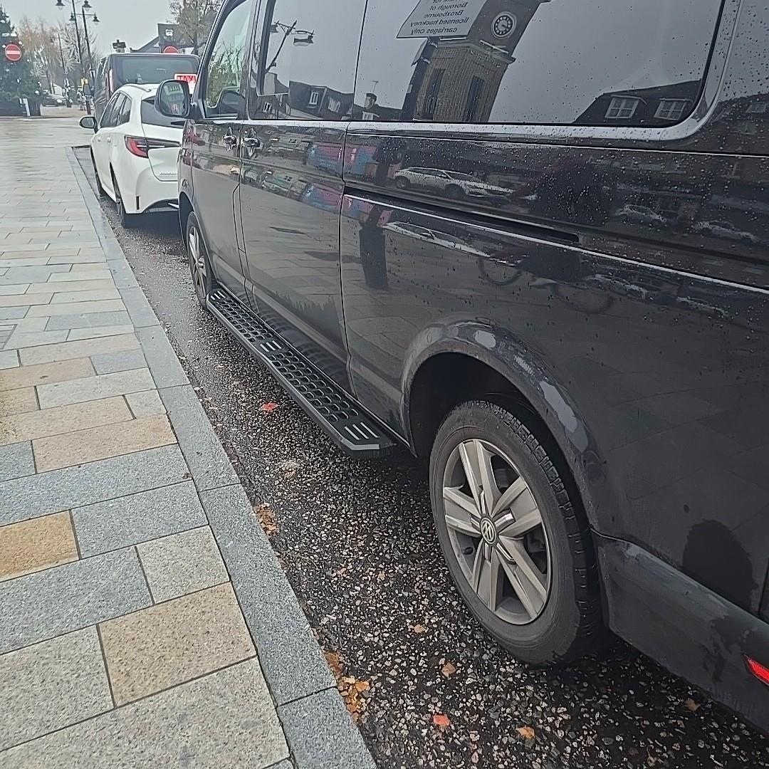 Direct4x4 Side Steps and Bars LWB ONLY Black Powder Coated Side Steps for Volkswagen Transporter T5