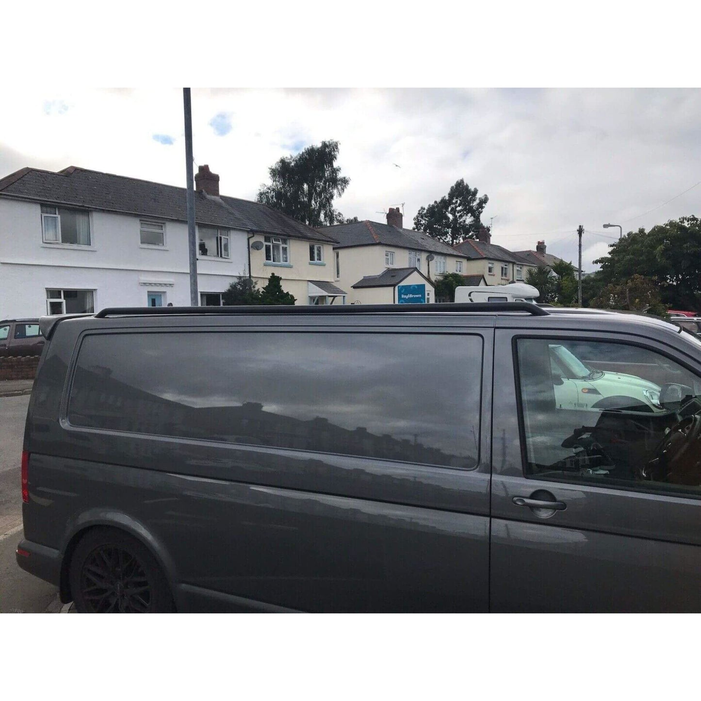 Black OE Style SUS201 Roof Rails for the Volkswagen Transporter T5 LWB