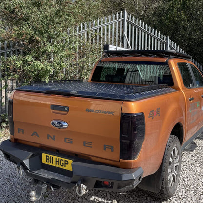Direct4x4 Pickup Truck Tonneau Covers Black Aluminium Flat Tonneau Cover for Ford Ranger T9 2022+ MK4 (P703)