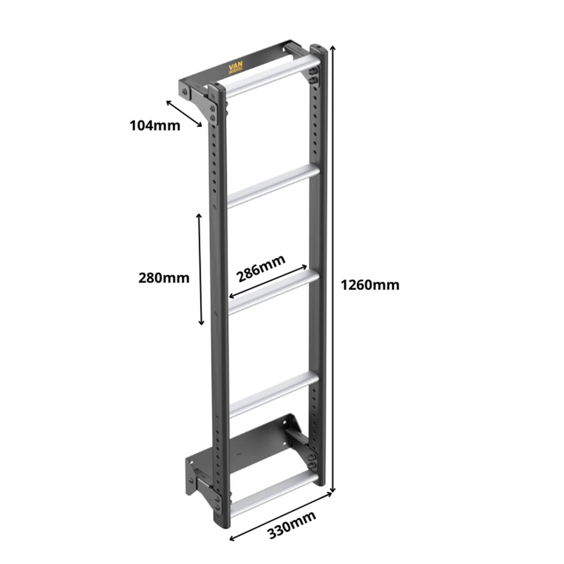 Van Guard Rear Door Ladders Van Guard Rear Door 5-Step Aluminium ULTILadder with Bespoke Fitting Kit for the Volkswagen Transporter T5 SWB