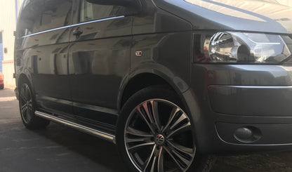 Stainless Steel Side Bars for Volkswagen Transporter T6 SWB