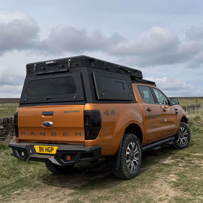 Direct4x4 Pickup Truck Hardtop Canopies Overland Aluminium Canopy with Clamshell Roof Tent for the Ford Ranger 2012-2022