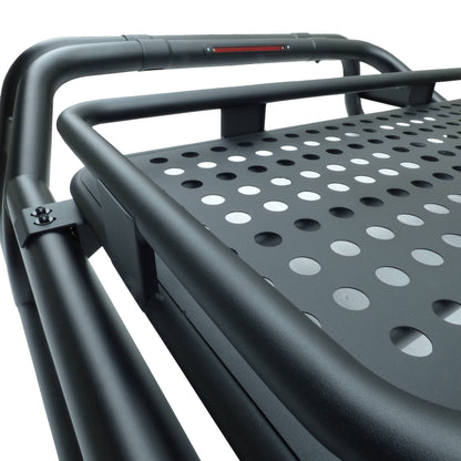 Black Long Arm Roll Sports Bar inc Cargo Basket Rack for Nissan Navara NP300 15+