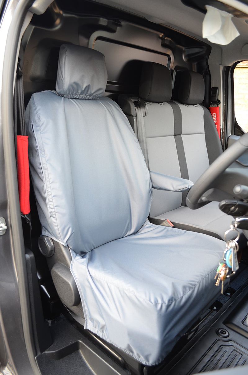 Turtle Covers Seats Tailored Seat Covers Fits Vauxhall Vivaro-e 2020+ Tailored Waterproof Driver Seat Cover Standard Grey