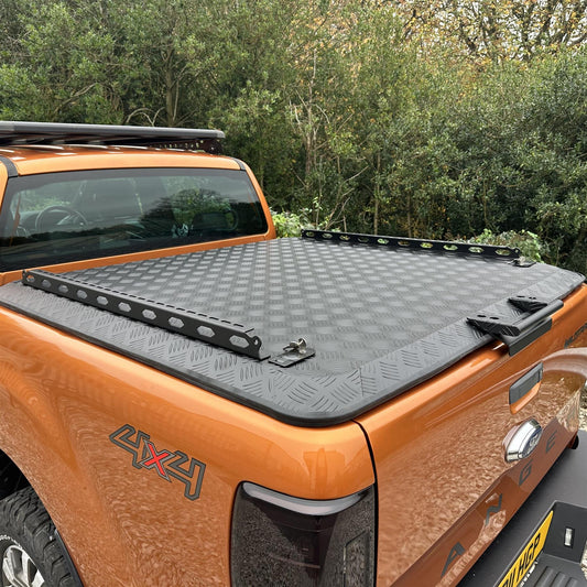 Direct4x4 Pickup Truck Tonneau Covers Black Aluminium Flat Tonneau Cover for Ford Ranger T6/T7/T8 2012-2022 MK3 (P375)