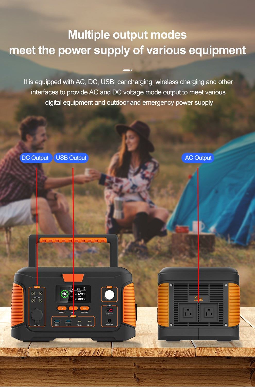 Multifunction Outdoor Portable Power Charging Station 220V/500W
