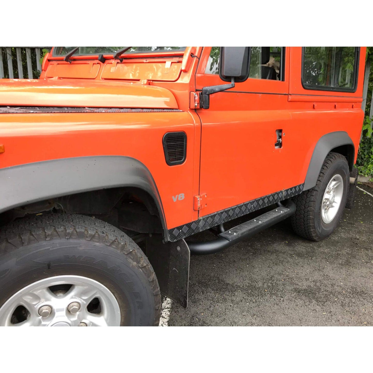 OE Fire and Ice Style Tubular Side Steps for Land Rover Defender 90 2003-2016