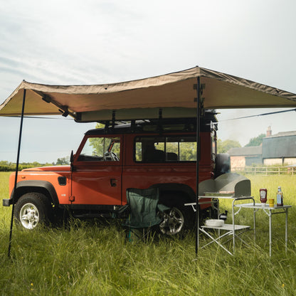 [CLEARANCE] 180-Degree Sand Yellow Expedition Overland Fold-out Vehicle Camping Side Awning