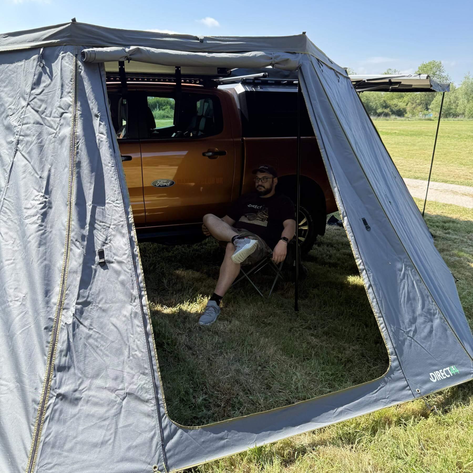 Direct4x4 Side Awning Addons & Accessories Side Wall Addon for the Direct4x4 270-Degree RHS Hawkwing Vehicle Camping Awning 270-Degree RHS Granite Grey Side Walls