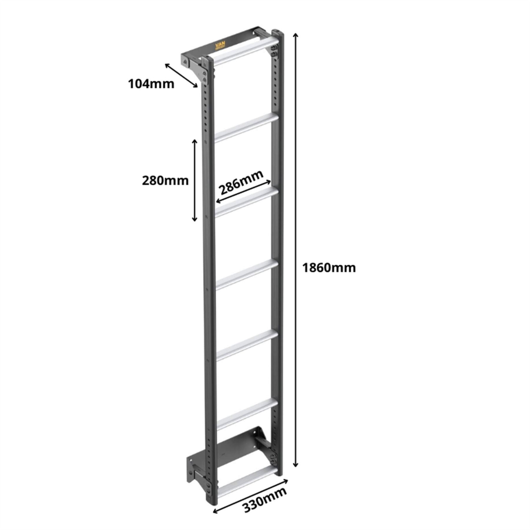 Van Guard Rear Door Ladders Van Guard Rear Door 7-Step Aluminium ULTILadder with Bespoke Fitting Kit for the Ford Transit 2000-2014