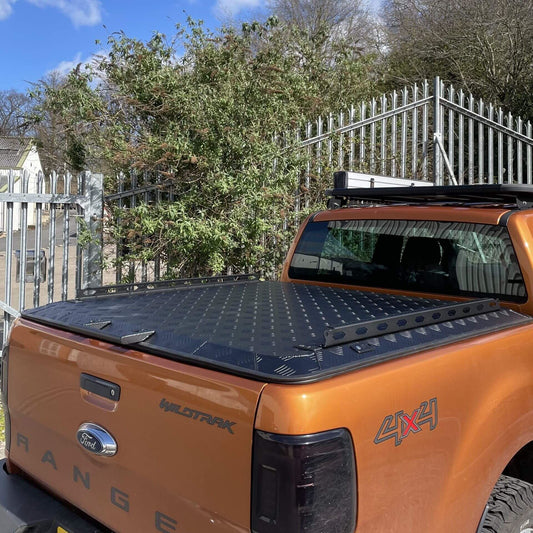 Black Aluminium Flat Tonneau Cover for Ford Ranger T6/T7/T8 2012-2022 MK3 (P375)