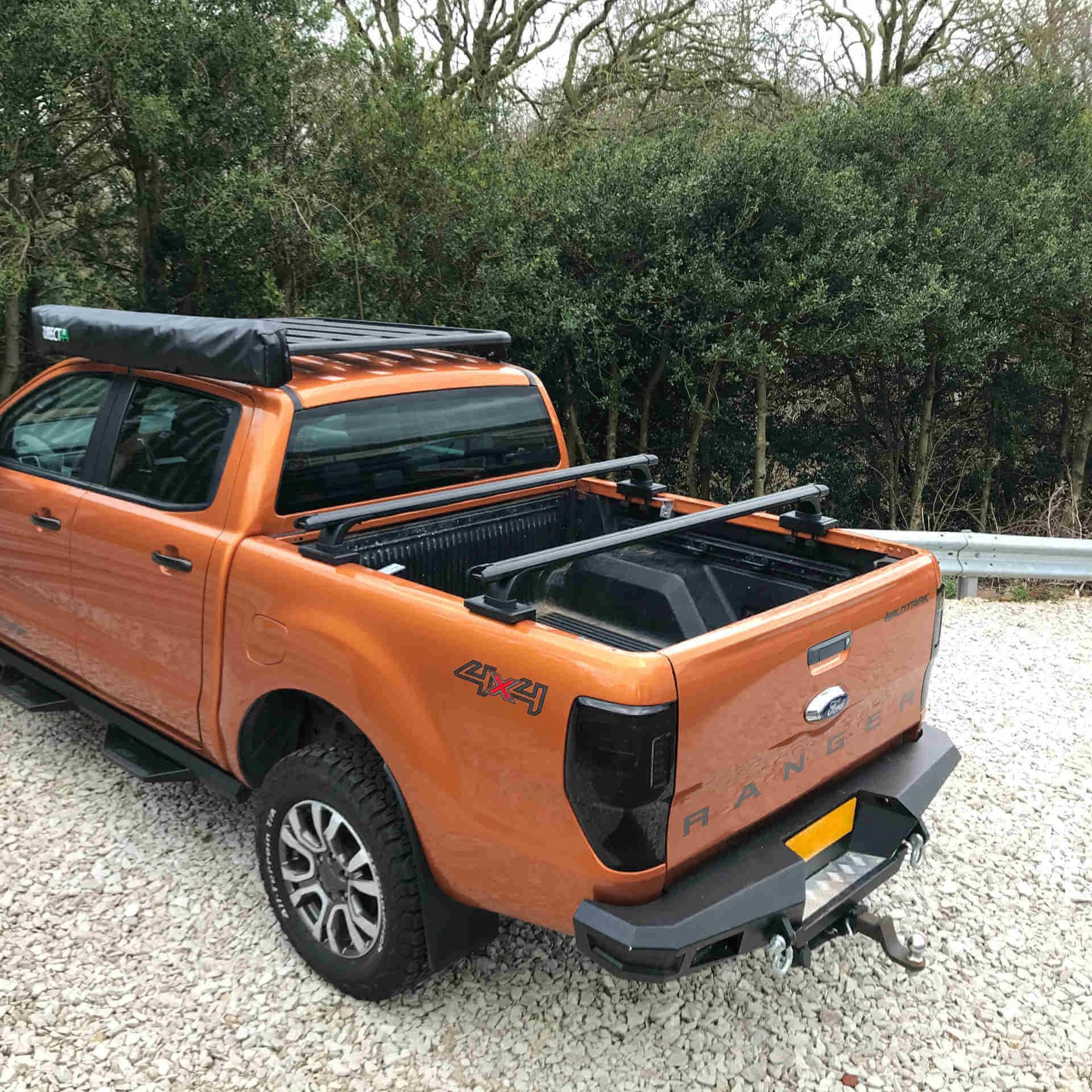 Low Profile Pickup Adjustable Cargo Rack Bars (Fits with Roll & Lock C ...