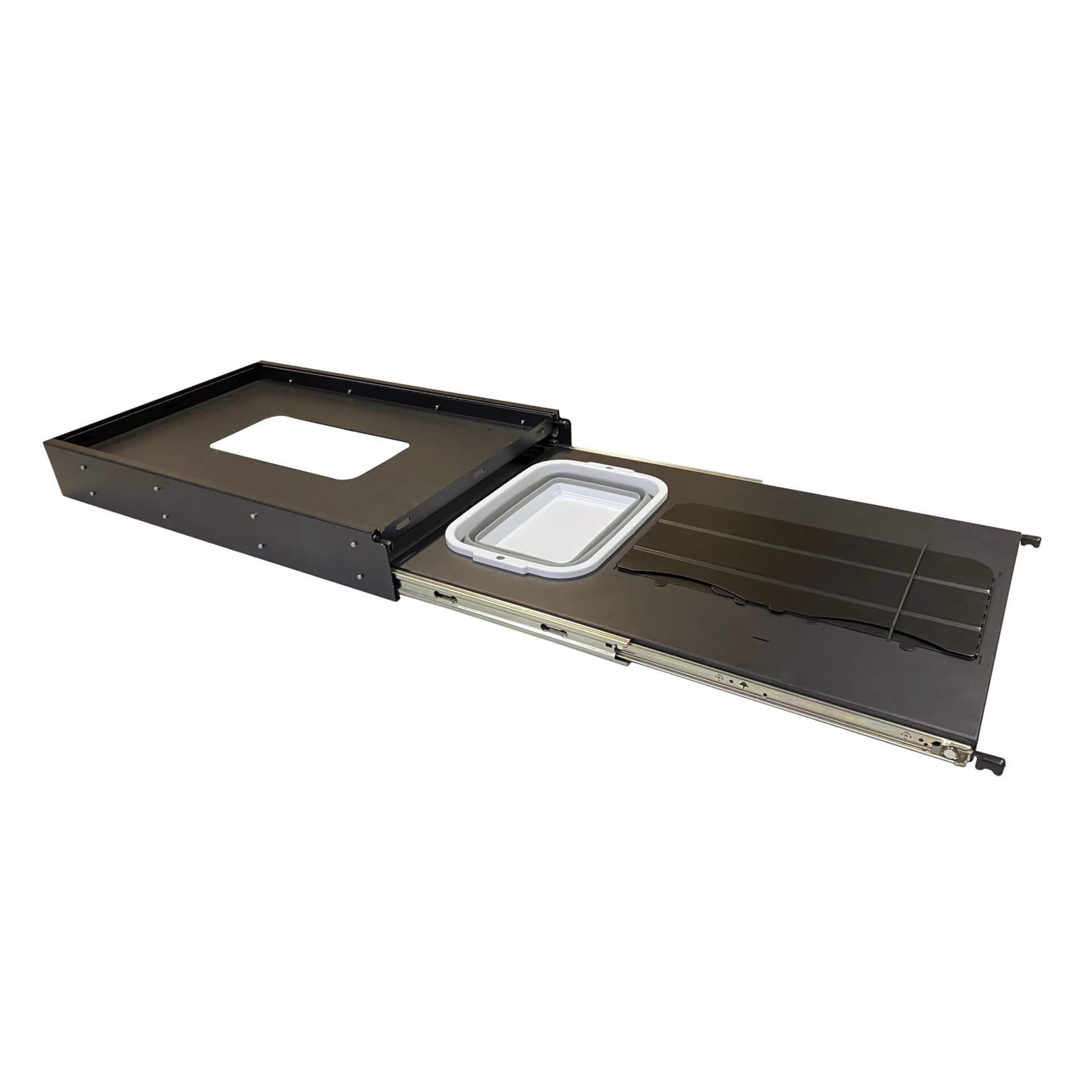 Direct4x4 Drawer Storage Systems [CLEARANCE] Extendable Heavy-Duty Vehicle Camping Utility Slide Tray with Integrated Sink