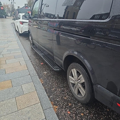 Direct4x4 Side Steps and Bars LWB ONLY Black Powder Coated Side Steps for Volkswagen Transporter T6