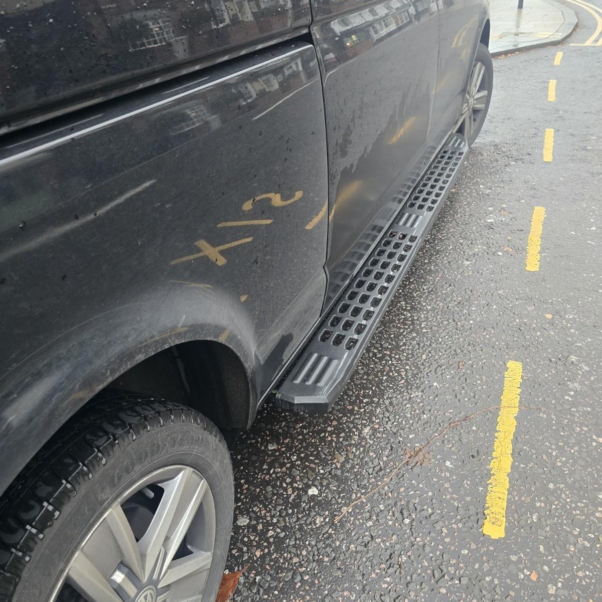 Direct4x4 Side Steps and Bars LWB ONLY Black Powder Coated Side Steps for Volkswagen Transporter T5