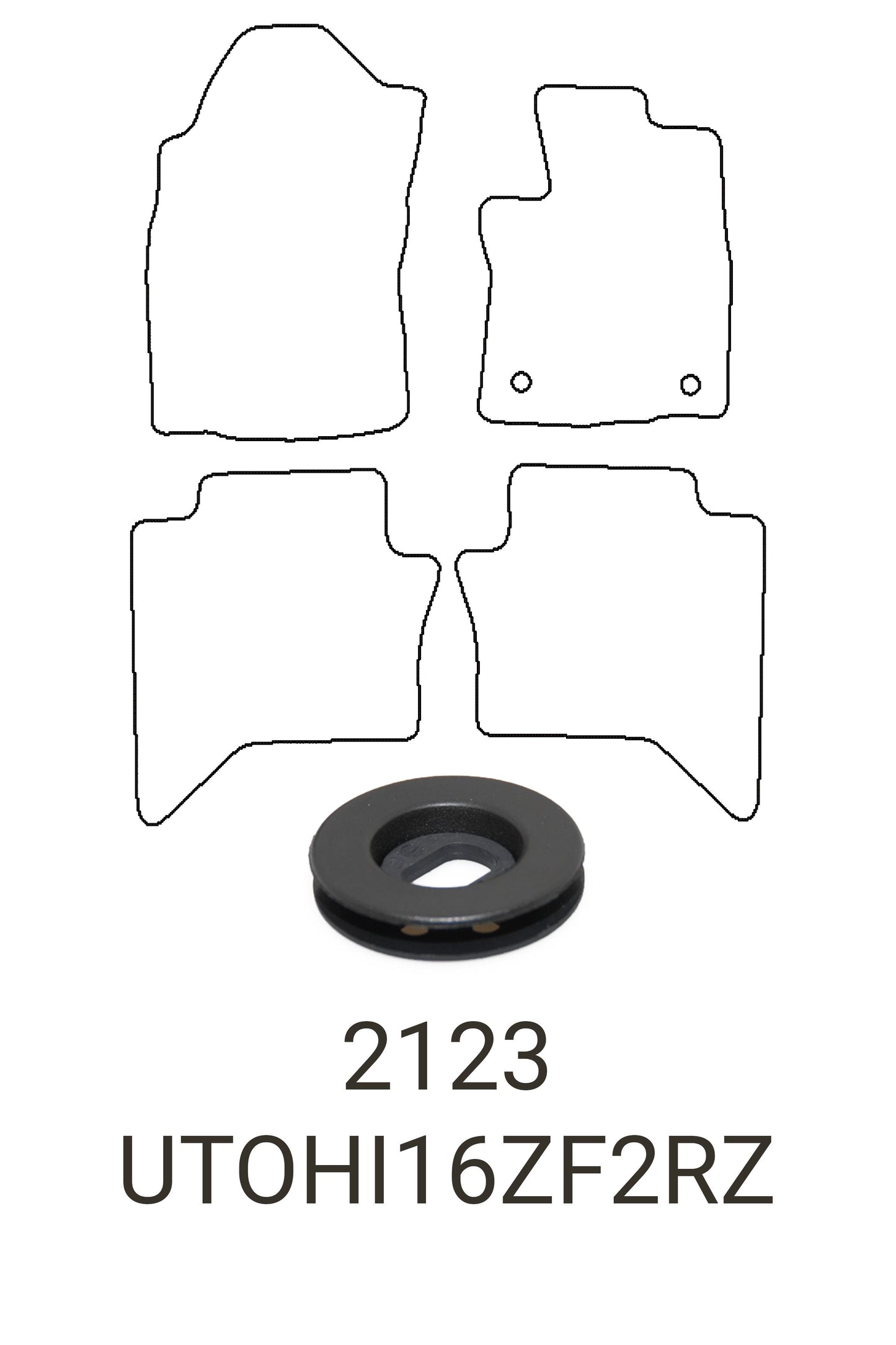 Fits Toyota Hilux 2016+ Tailored Front & Rear Rubber Mats