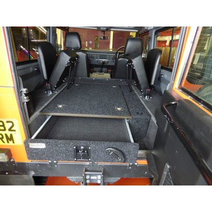Fixed Carpet Top Single Drawer + Side Wing Kit for Land Rover Defender 90 71-16