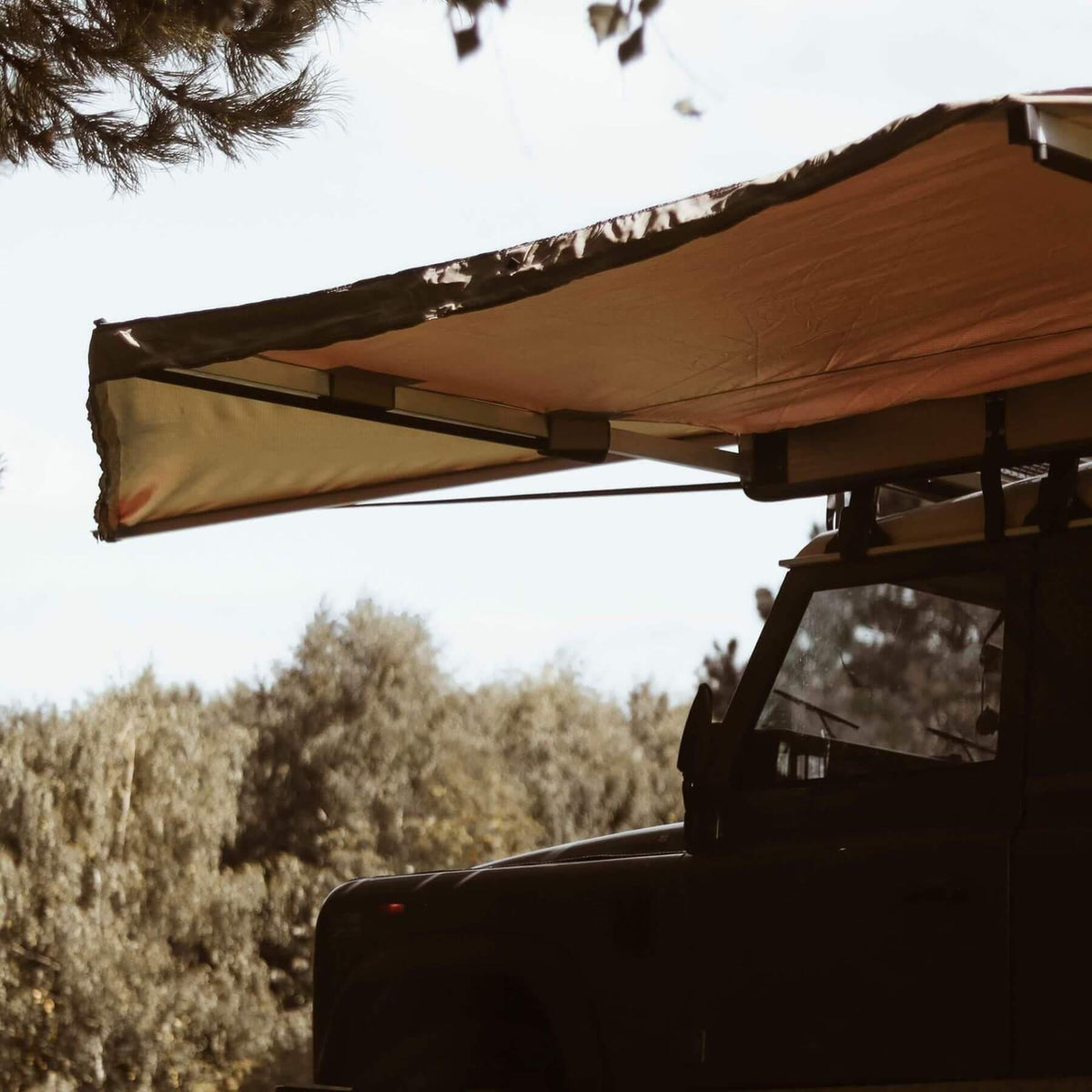[CLEARANCE] 180-Degree Sand Yellow Expedition Overland Fold-out Vehicle Camping Side Awning