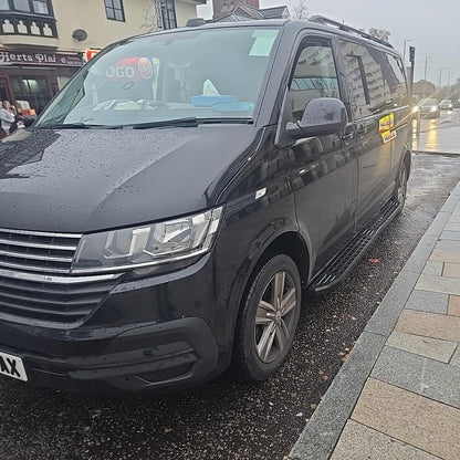 Direct4x4 Side Steps and Bars LWB ONLY Black Powder Coated Side Steps for Volkswagen Transporter T6