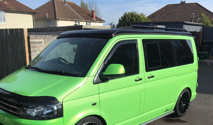 Black OE Style SUS201 Roof Rails for the Volkswagen Transporter T5 LWB