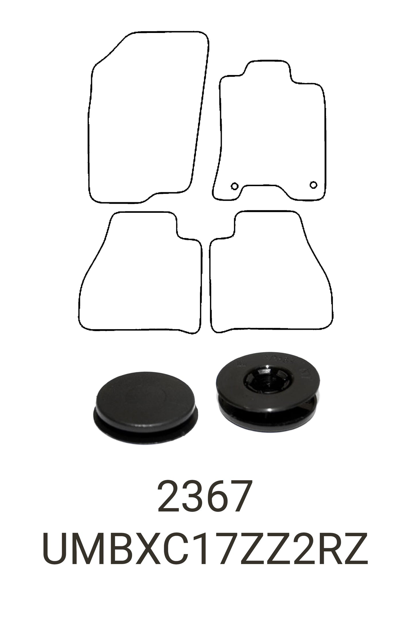 Fits Mercedes-Benz X-Class 2017+ Tailored Front & Rear Rubber Mats