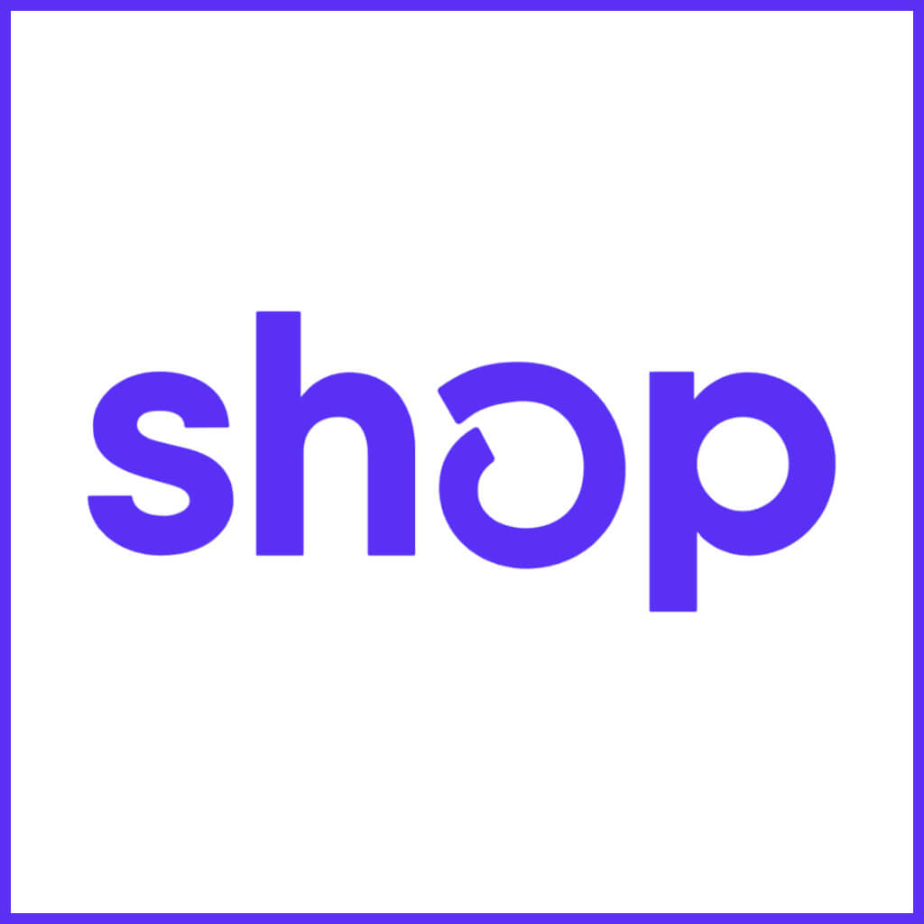 Shopify Shop app logo in purple with purple border.