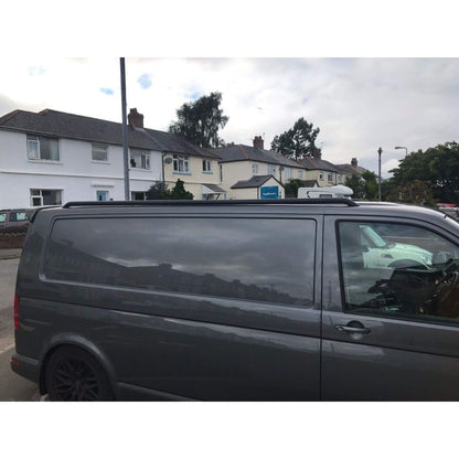 Black OE Style Steel Roof Rails for the Volkswagen Transporter T5 LWB -  - sold by Direct4x4