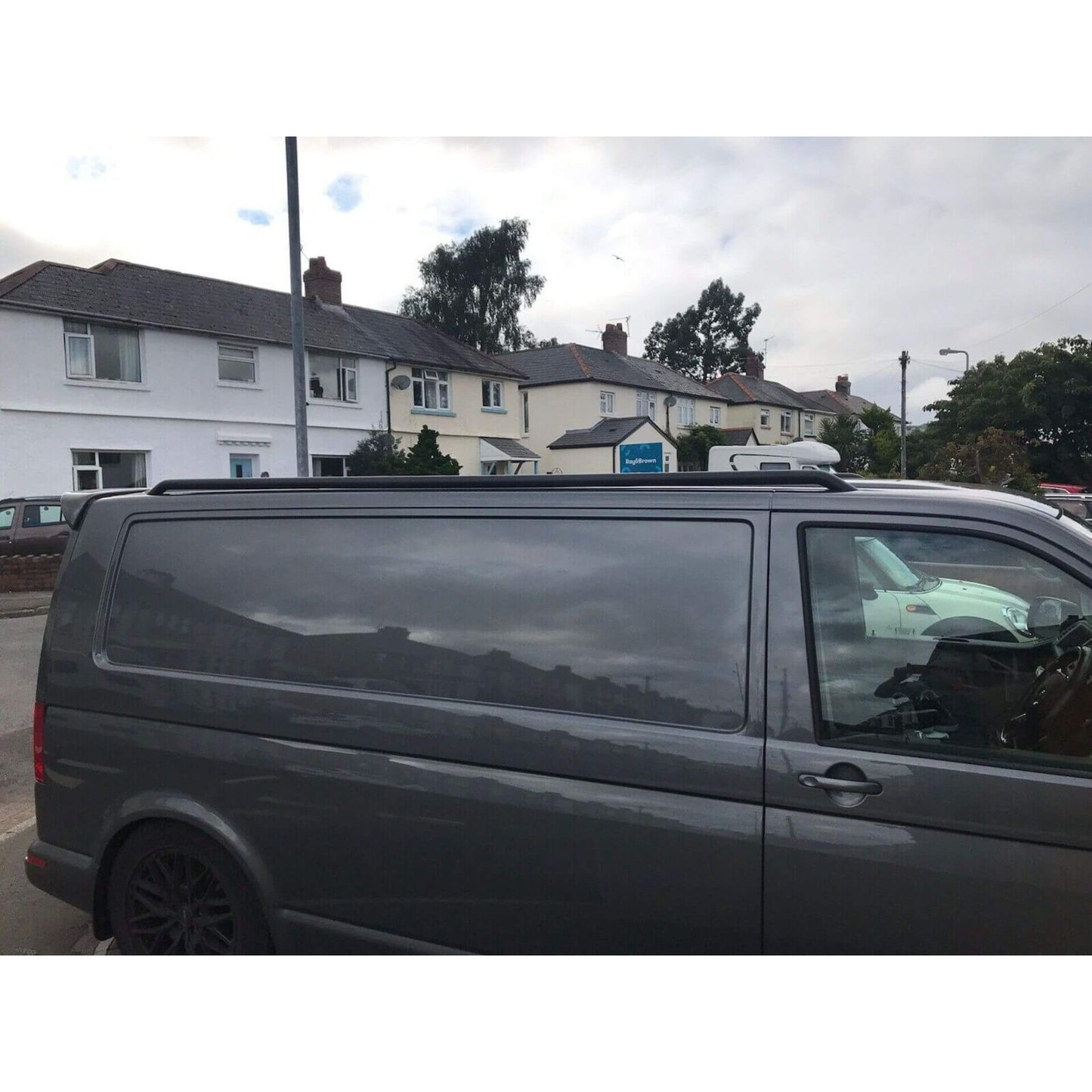 Black OE Style SUS201 Roof Rails for the Volkswagen Transporter T6 LWB -  - sold by Direct4x4