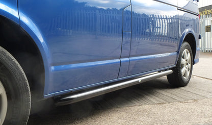 Black Powder Coated OE Style Steel Side Bars for Volkswagen Transporter T6 SWB -  - sold by Direct4x4