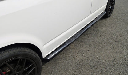 Black Powder Coated Steel Side Bars with Pads for Volkswagen Transporter T5 SWB -  - sold by Direct4x4
