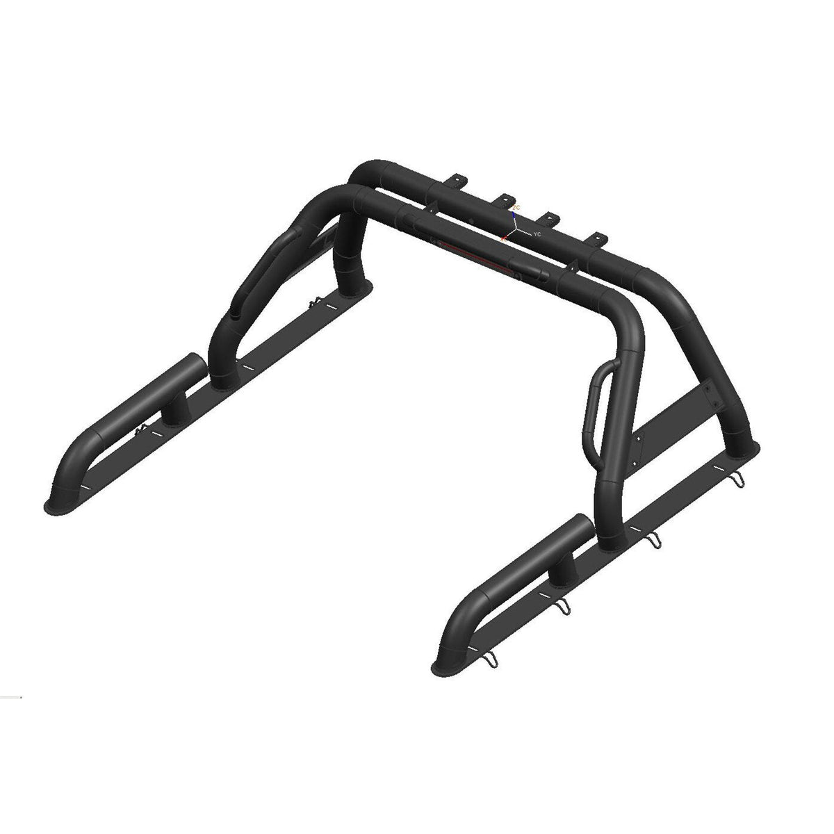 Direct4x4 Pickup Truck Roll Sports Bars Black SUS201 Long Arm Roll Bar with Grab Handle for the Isuzu D-Max 2002-2007