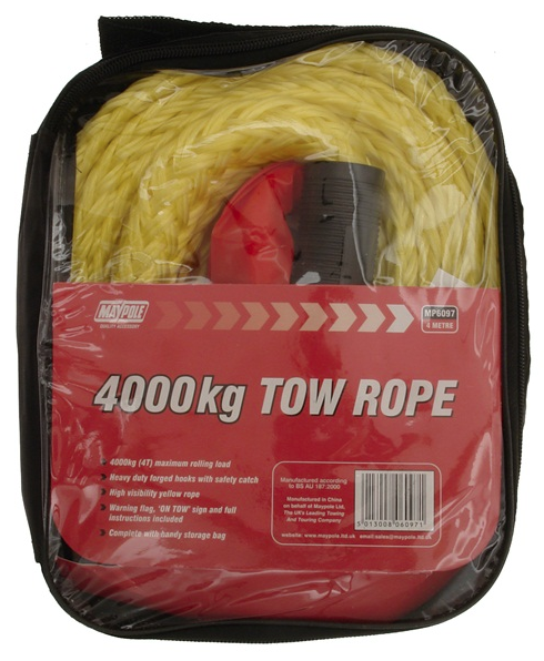 Tow Rope - 4m - 4000kg -  - sold by Direct4x4