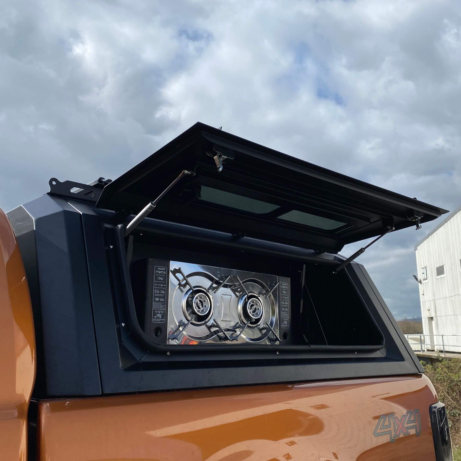 Drop Down Table Radiator Aluminium Pickup Truck Canopy Drop Down Table + Burner for the Toyota ...