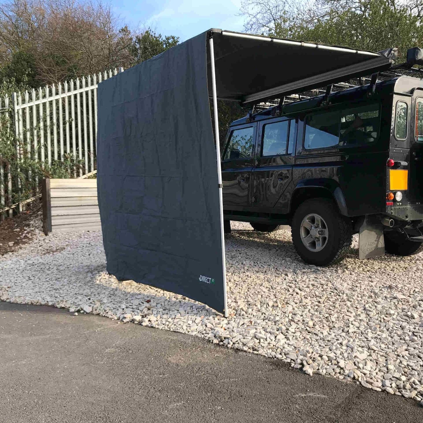 Expedition Pull-out 2mx2m Granite Grey Vehicle Side Awning with Front + 1 Side -  - sold by Direct4x4
