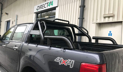 Direct4x4 Pickup Truck Roll Sports Bars Black SUS201 Long Arm Roll Sports Bar with Grab Handle for the Ford Ranger 2022+