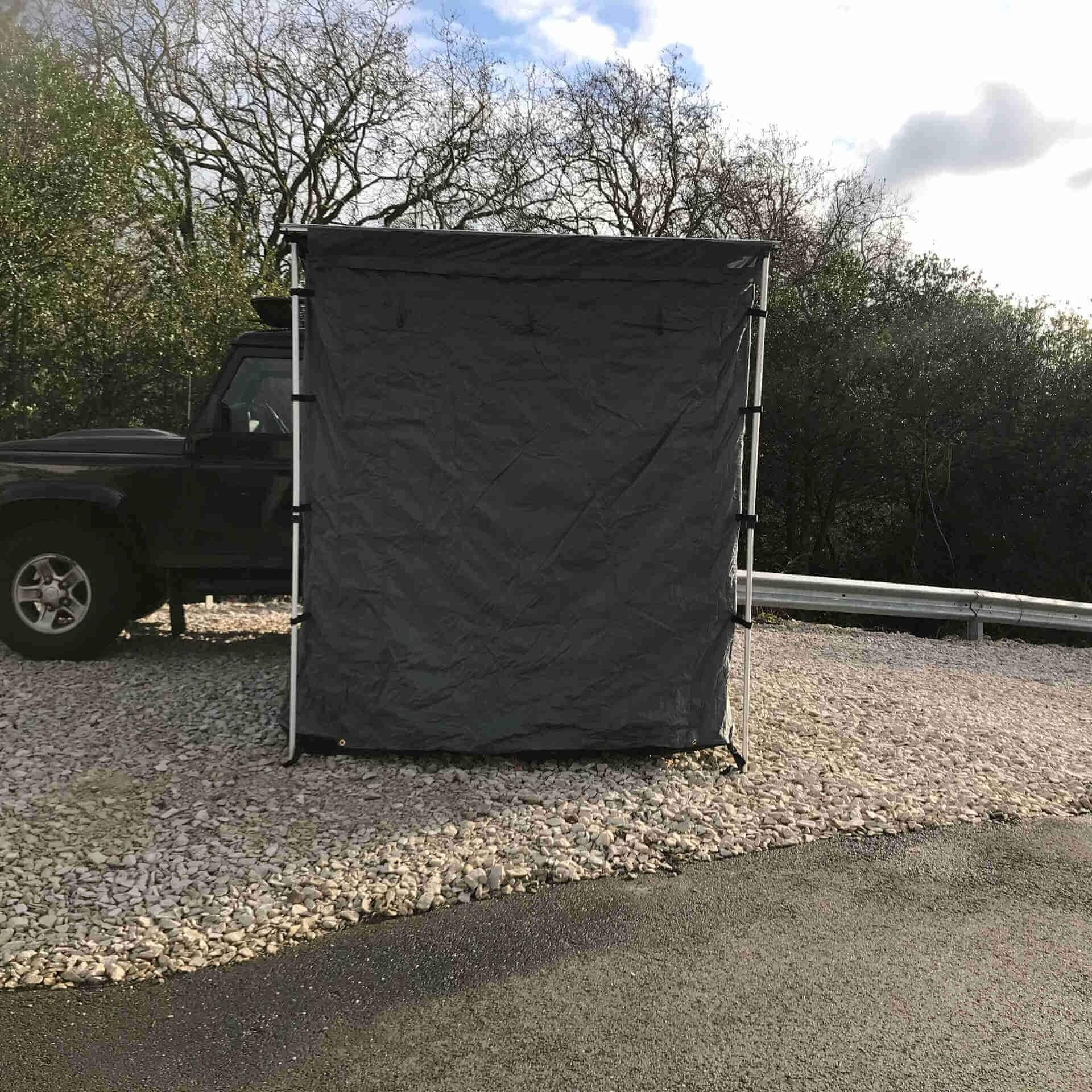 Expedition Pull-out 2mx2m Granite Grey Vehicle Side Awning with Full Tent Setup -  - sold by Direct4x4